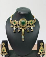 Gold Polish Kundan Choker Set