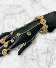 Gold Polish Kundan Hand Harness