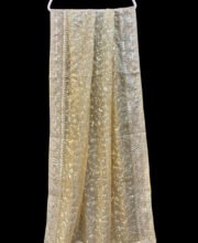 Golden Color Embroidered Net Dupatta