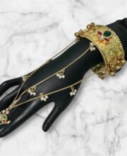 Gold Polish Kundan Hand Harness