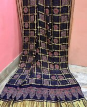 Navy Blue Color Ajrakh Printed Dupatta