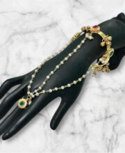 Gold Polish Kundan Hand Harness