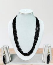Black Multilayer Beaded Necklace Set