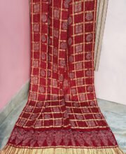 Reddish Maroon Color Ajrakh Printed Dupatta