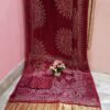 Maroon Color Bandhni Printed Gajji Silk Saree