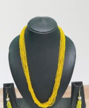Yellow Multilayer Beaded Necklace Set