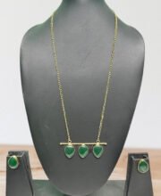 Gold Polish Long Pendant Set