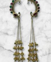 Gold Polish Peacock Style Kashmiri Earrings