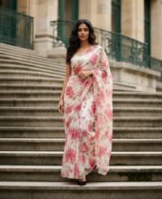 White Color Georgette Saree