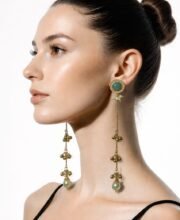 Gold Polish Kashmiri Earrings