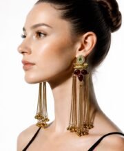 Gold Polish Kashmiri Earrings