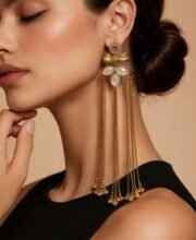 Gold Polish Kashmiri Earrings