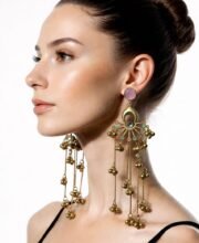 Gold Polish Kashmiri Earrings