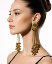 Gold Polish Kashmiri Earrings