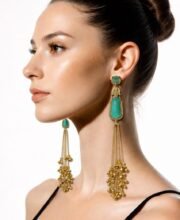 Gold Polish Kashmiri Earrings