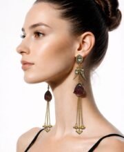 Gold Polish Kashmiri Earrings