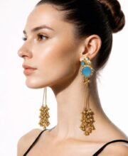 Gold Polish Kashmiri Earrings