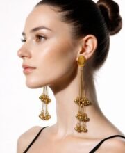 Gold Polish Kashmiri Earrings