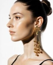 Gold Polish Kashmiri Earrings