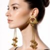 Gold Polish Kashmiri Kundan Earrings