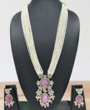 Multi Layer White Kundan Necklace Set
