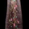 Chocolate Multi Color Hand Painted Organza Dupatta