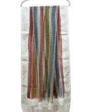 White Multi Color Organza Dupatta