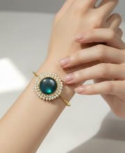 Navy Blue Studded Stone Bracelet