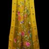 Yellow Multi Color Hand Painted Organza Dupatta