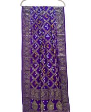 Purple Blue Bandhni Printed Benarasi Dupatta