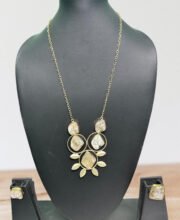 Gold Plated Stone Chain Set