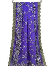 Lavender Color Georgette Embroidered Dupatta