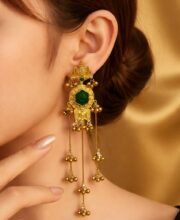 Gold Polish Kashmiri Earrings