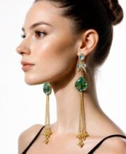 Gold Polish Kashmiri Earrings