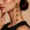 Gold Polish Kashmiri Earrings