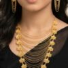 Gold Polish Long Necklace Set