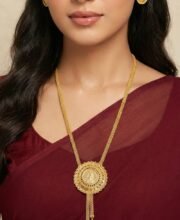 Gold Polish Long Necklace Set