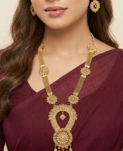 Gold Polish Long Necklace Set