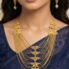Gold Polish Long Necklace Set