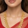 Gold Polish Long Meena Kari Necklace Set