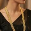 Gold Polish Long Necklace Set