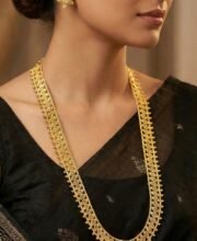 Gold Polish Long Necklace Set