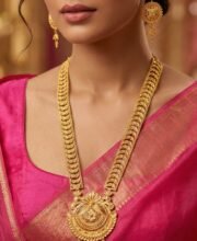 Gold Polish Long Necklace Set