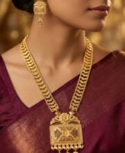 Gold Polish Long Necklace Set