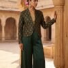 Green Color Ajrakh Print Modal Jacket